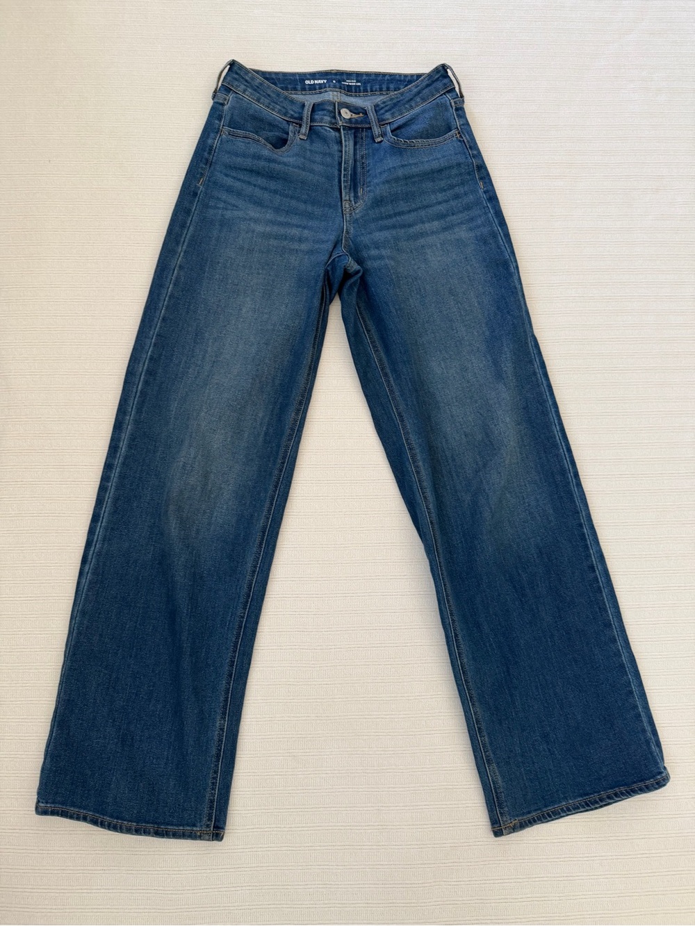 Old Navy High Rise Wow Wide Leg Jeans Medium Wash Blue Size 0 BeS2